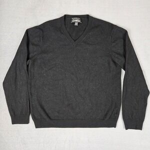 Pronto Uomo 100% Extra Fine Merino Wool Sweater Womens 2XL Black Knit‎ Pullover
